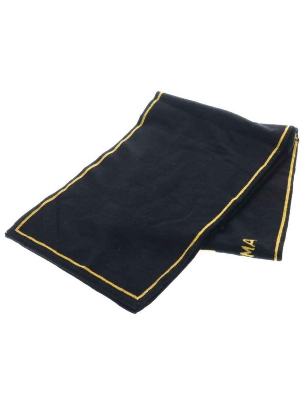 Fendi Logo Scarf Black Yellow Cotton